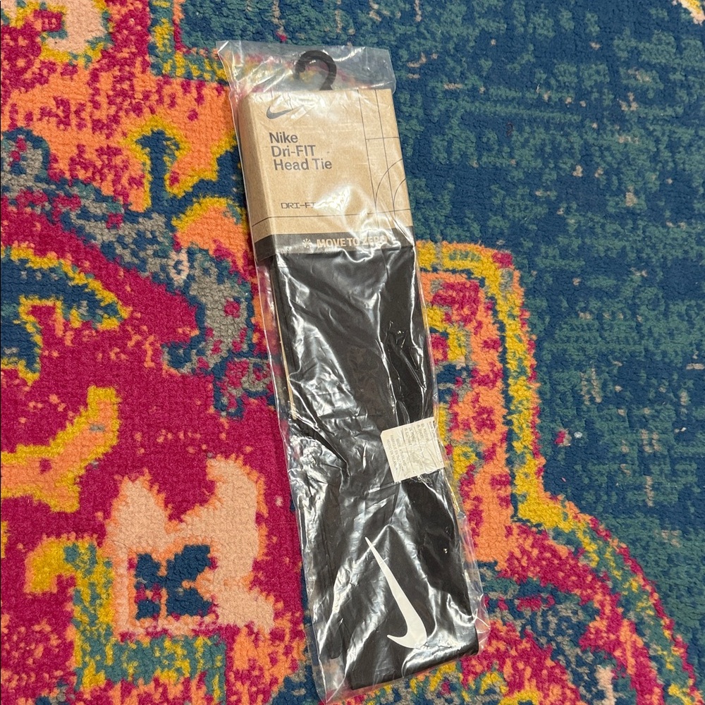 Nike Black Dri-FIT Head Tie with White Swoosh